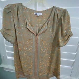 DR2 Tan and Orange Blouse